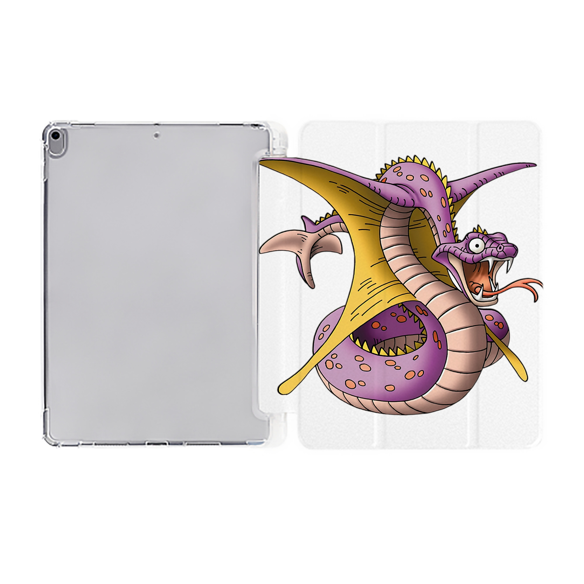 （画像用） ドラゴンクエスト Doragon Kuesuto Dragon Quest IPad ケース ペン収納付き 三つ折りスタンド PUレザー×シリコン 対応機種9.5/10.5/10.9インチ